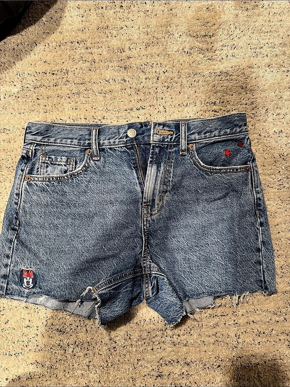 Old Navy x Disney High-Waisted OG Jean Cut-Off Shorts Size 2